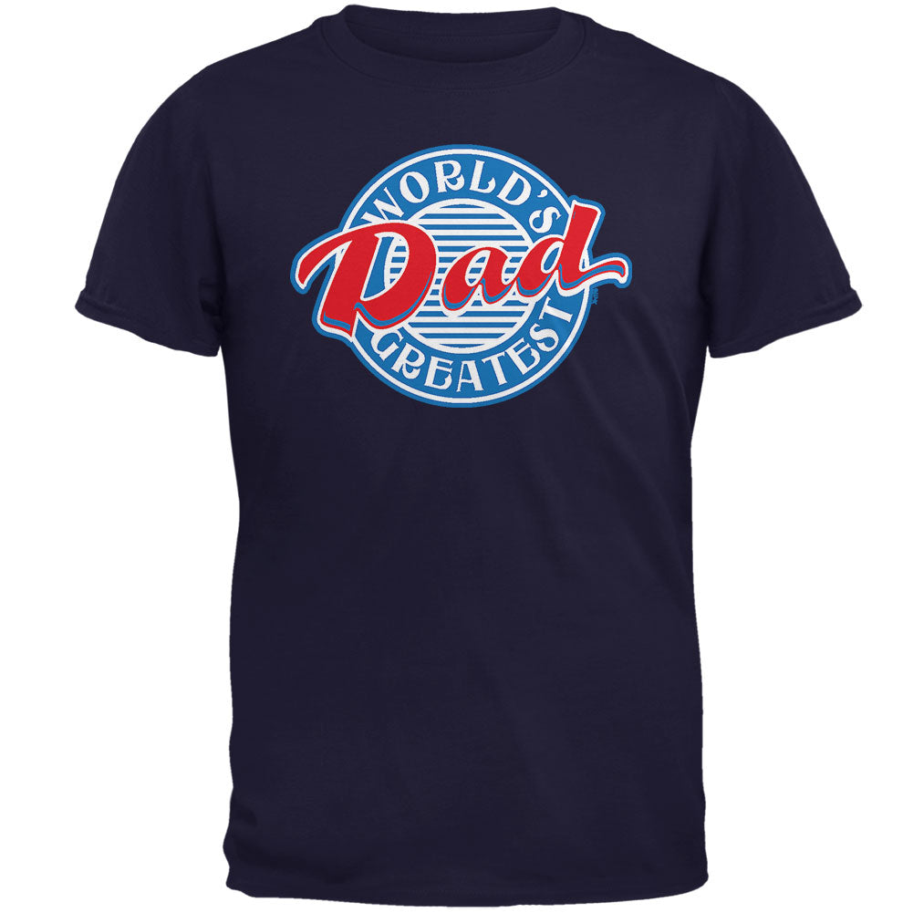 World's Greatest Dad Circle Mens T Shirt Men's T-Shirts Father's Day 2XL Navy
