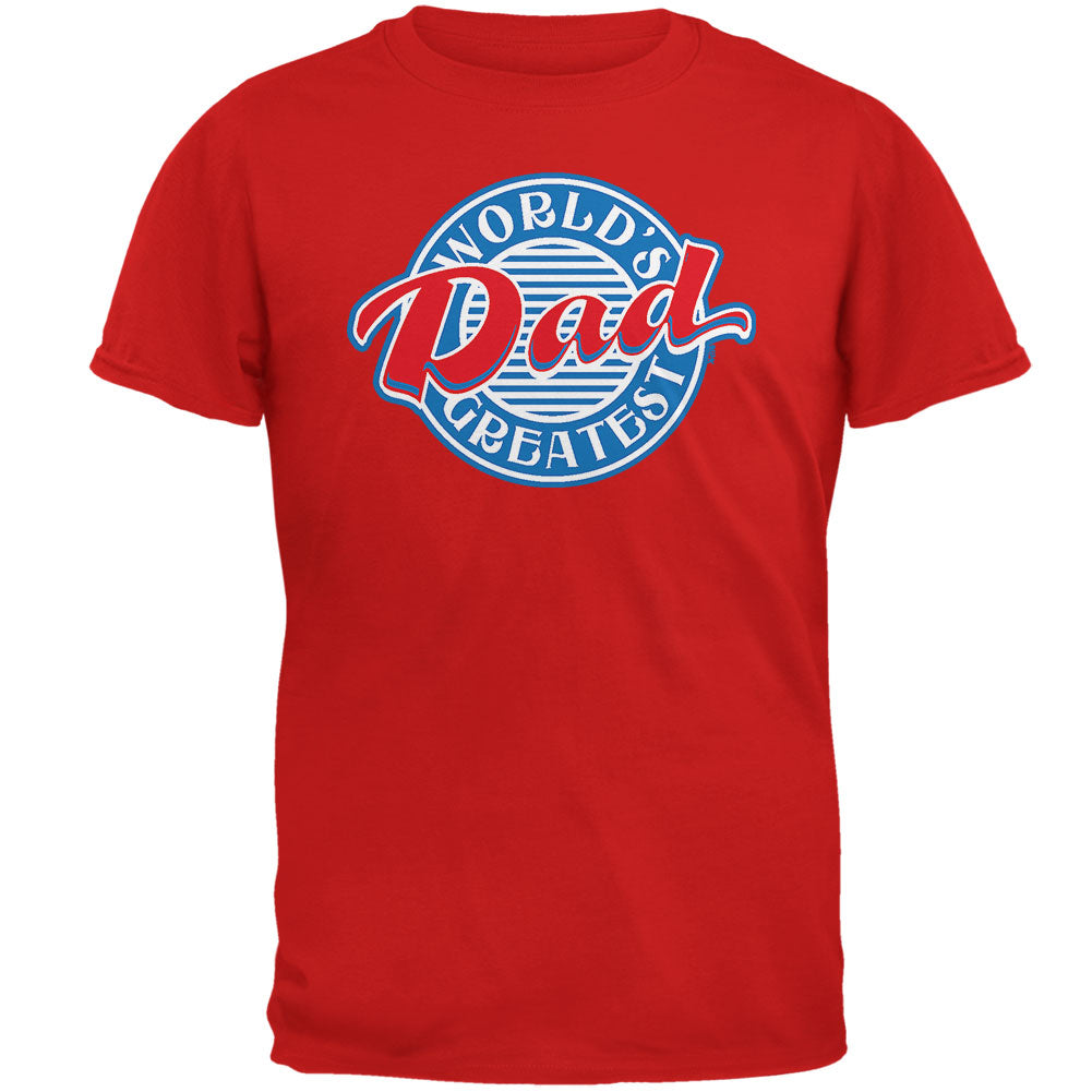 World's Greatest Dad Circle Mens T Shirt Men's T-Shirts Father's Day 2XL Red