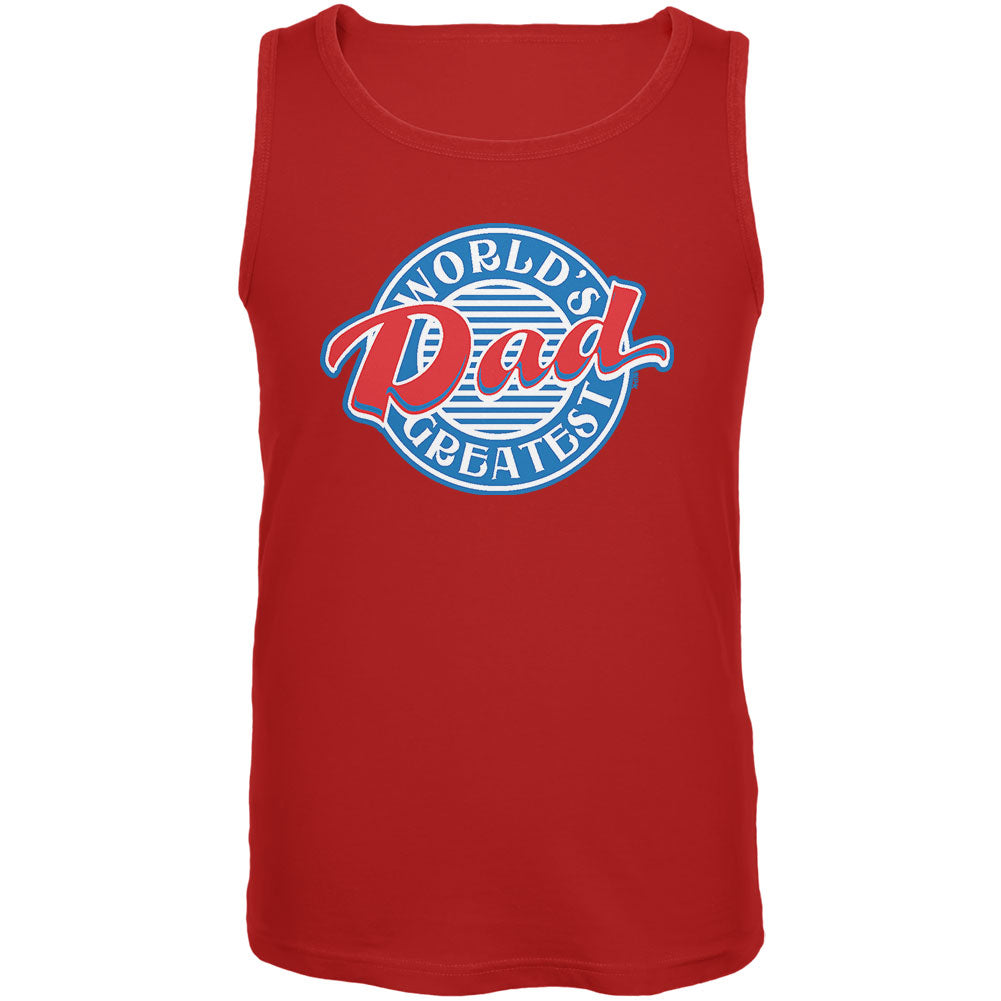 World's Greatest Dad Circle Mens Tank Top Men's Tank Tops Father's Day 2XL Red