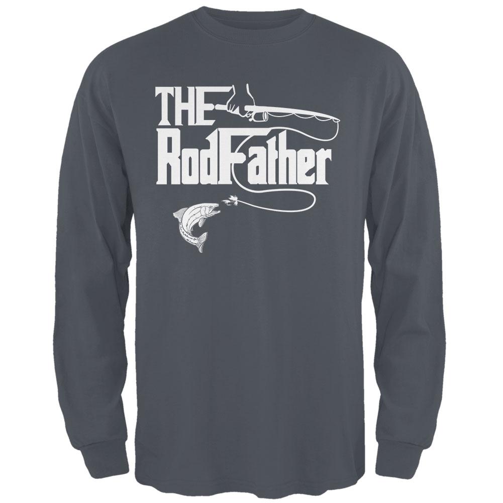 Father's Day Rod Father Fishing Mens Long Sleeve T Shirt Men's Long Sleeves Old Glory 2XL Grey