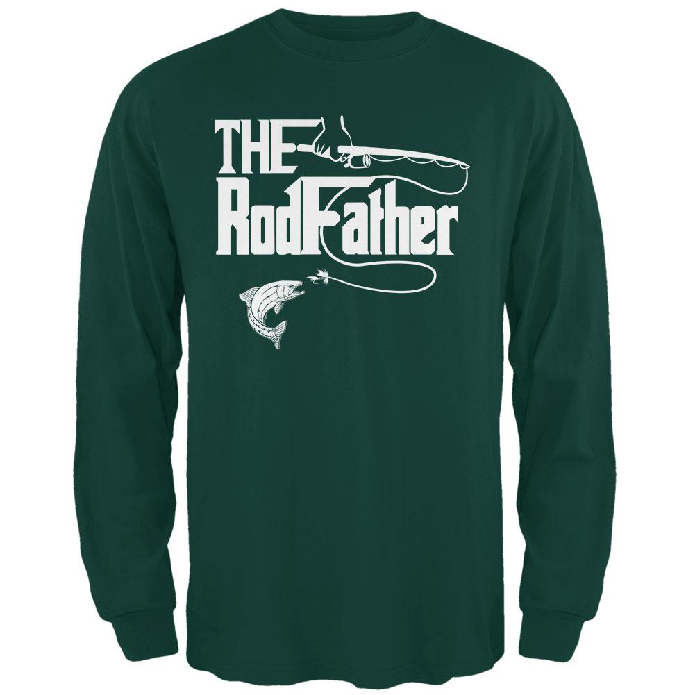 Father's Day Rod Father Fishing Mens Long Sleeve T Shirt Men's Long Sleeves Old Glory 2XL Green
