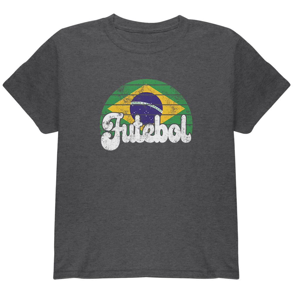 World Cup Brazil Futebol Football Soccer Youth T Shirt Youth T-Shirts Old Glory LG Grey