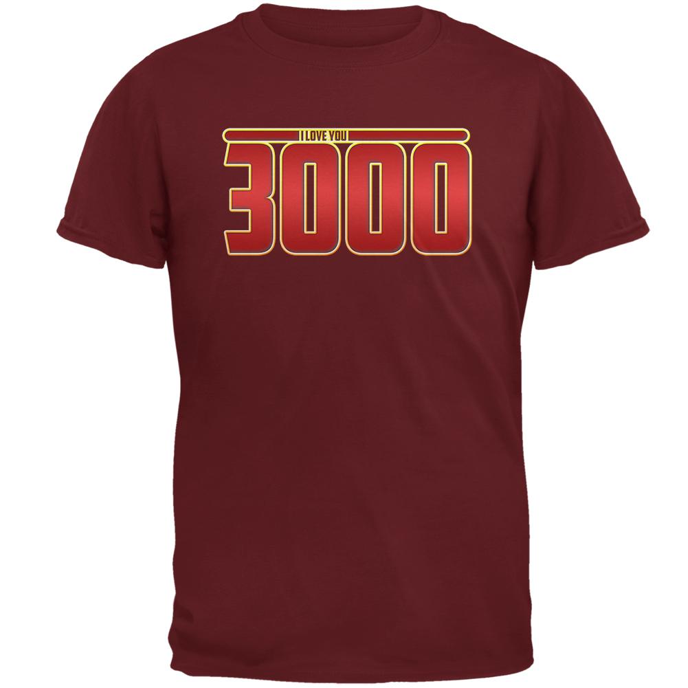 I Love You 3000 Mens T Shirt Men's T-Shirts Old Glory SM Red
