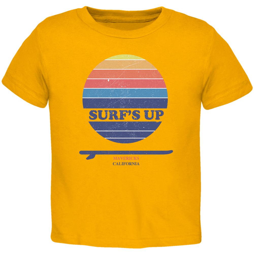 Surf's Up Mavericks California Toddler T Shirt Toddler T-Shirts Old Glory 2T Yellow
