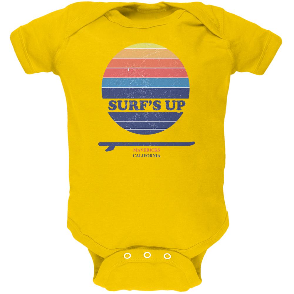 Surf's Up Mavericks California Soft Baby One Piece Baby One Piece Old Glory 0-3M Yellow