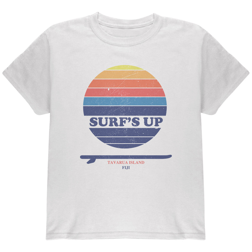 Surf's Up Tavarua Island Fiji Youth T Shirt Youth T-Shirts Old Glory YLG White