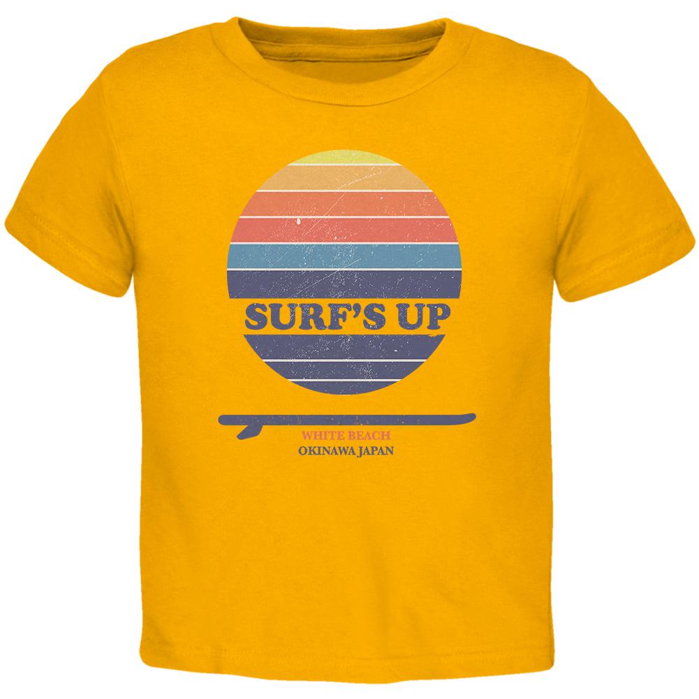 Surf's Up Okinawa Beach Toddler T Shirt Toddler T-Shirts Old Glory 2T Yellow