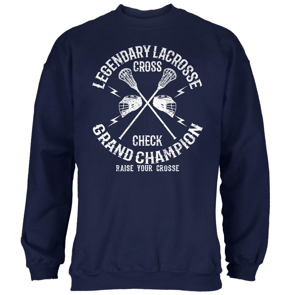 Lacrosse Cross Check Champion Mens Sweatshirt Men's Sweatshirts Old Glory 2XL Navy