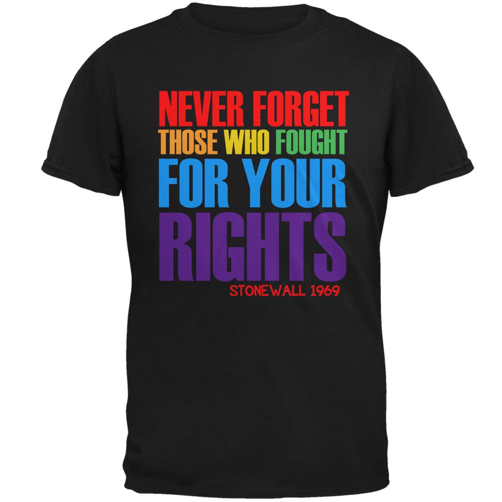 Never Forget Those Who Fought For Your Rights LGBTQ Mens T Shirt Men's T-Shirts Old Glory 2XL Black