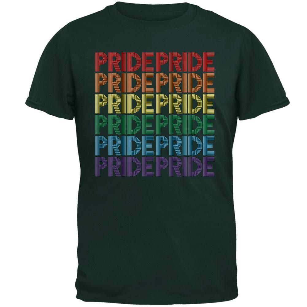 LGBTQ Pride Rainbow 70's Repeat Mens T Shirt Men's T-Shirts Old Glory 2XL Green