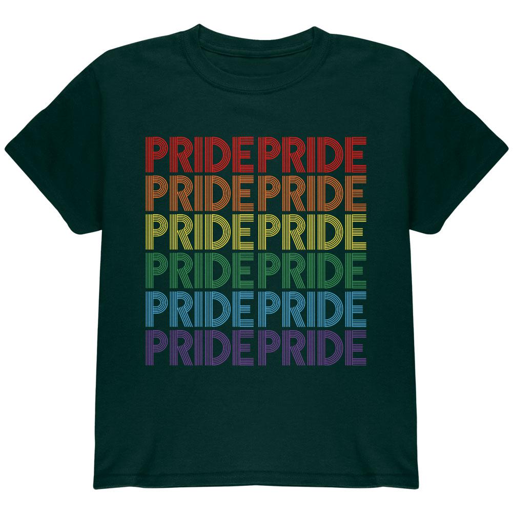 LGBTQ Pride Rainbow 70's Repeat Youth T Shirt Youth T-Shirts Old Glory LG Green