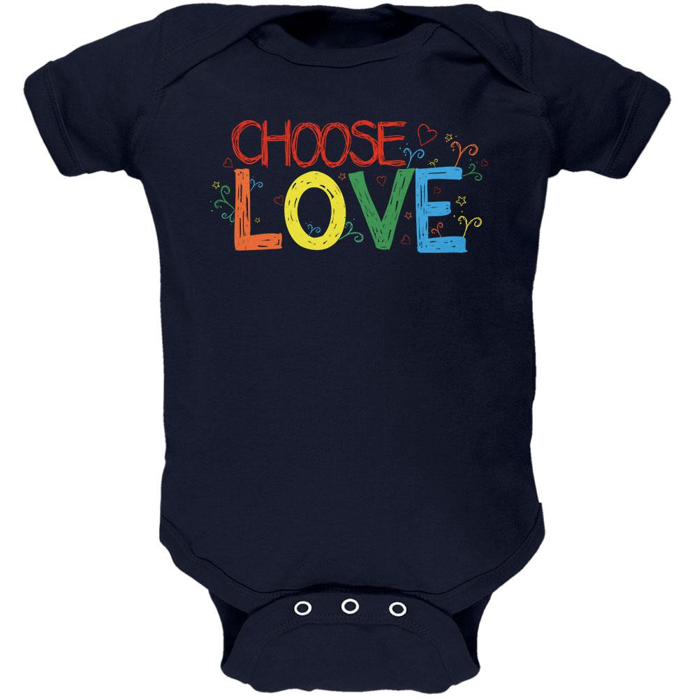 LGBTQ Choose Love Soft Baby One Piece Baby One Piece Old Glory 0-3M Navy