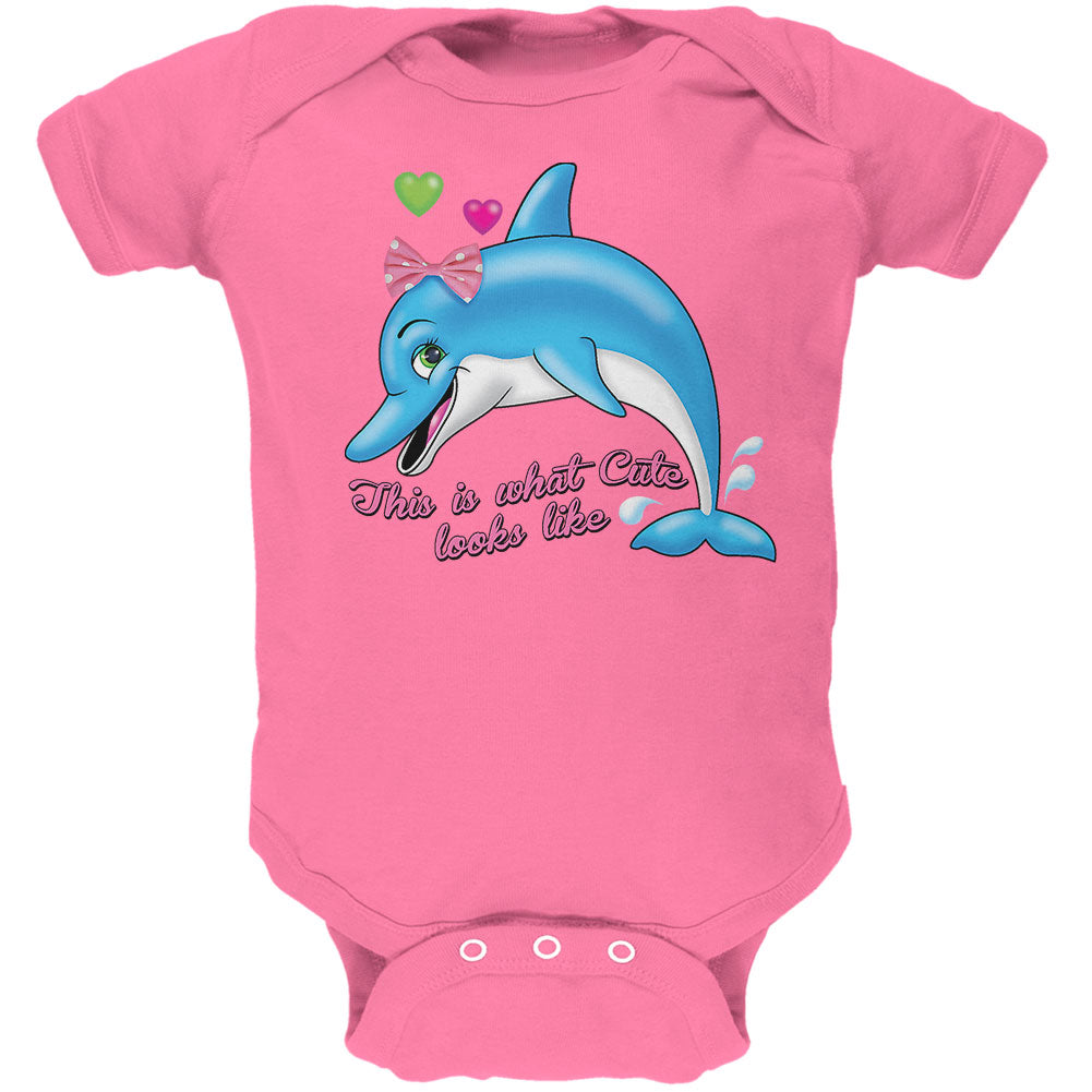 Dolphin This is What Cute Looks Like Soft Baby One Piece Baby One Piece Old Glory 12M Raspberry