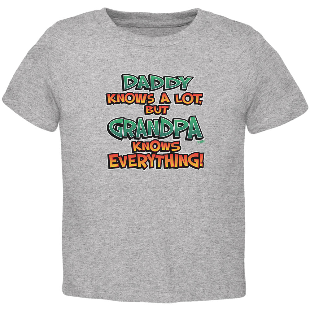 Daddy Knows A Lot But Grandpa Knows Everything Toddler T Shirt Toddler T-Shirts Old Glory 2T Heather Grey