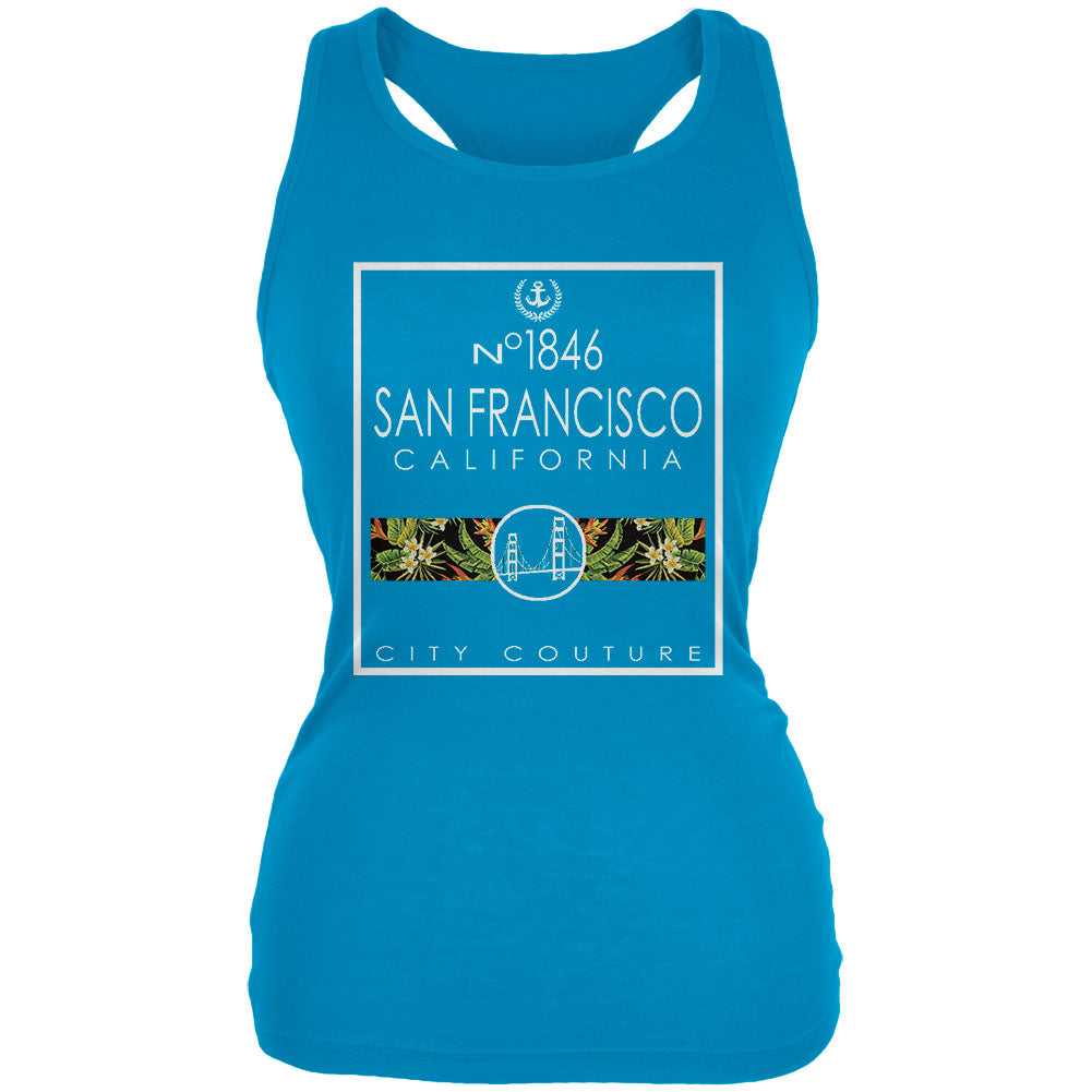 Bridge Cute Couture San Francisco California Juniors Soft Tank Top Juniors Tank Tops Old Glory 2XL Blue