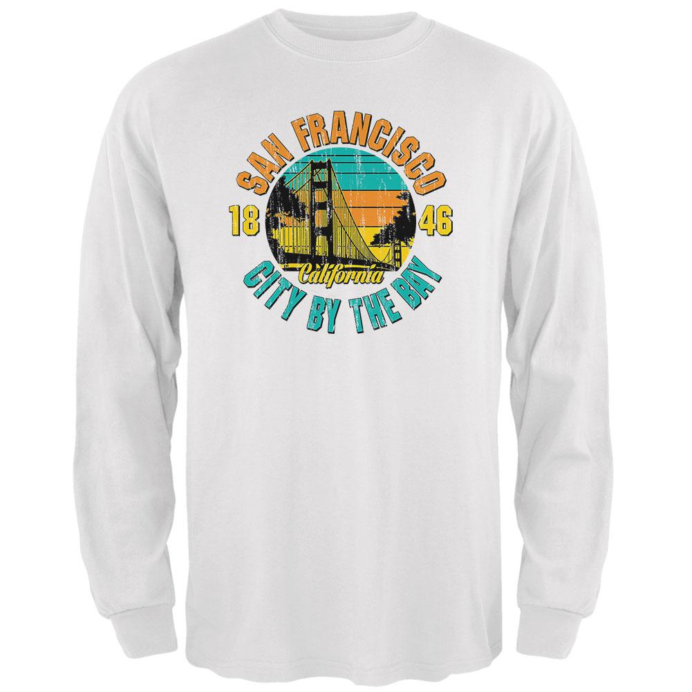 Bridge San Francisco California Mens Long Sleeve T Shirt Men's Long Sleeves Old Glory 2XL White