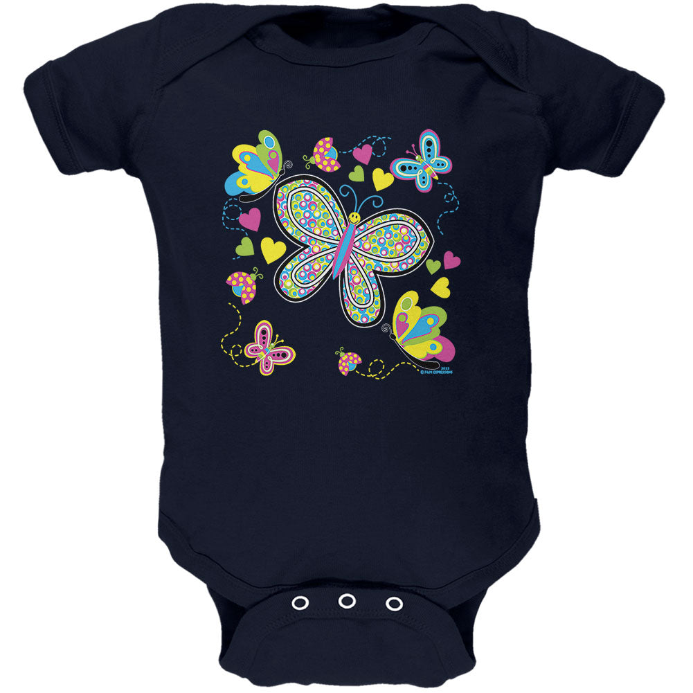 Butterflies Soft Baby One Piece Baby One Piece Old Glory 12M Navy