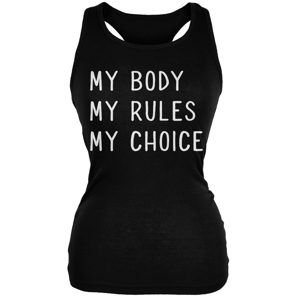 Feminism My Body My Rules My Choice Juniors Soft Tank Top Juniors Tank Tops Old Glory 2XL Black