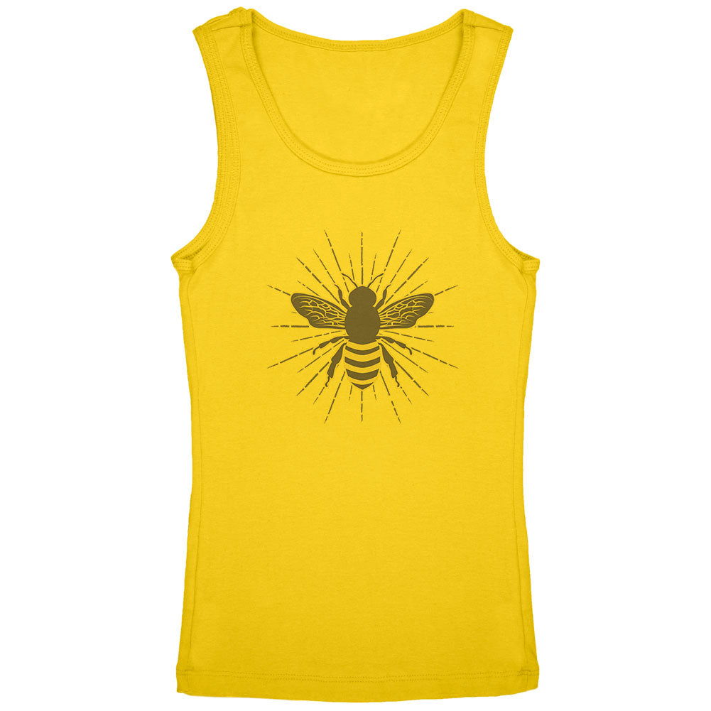 Bumble Bee Rays Youth Girls Tank Top Youth Tank Tops global YLG Yellow