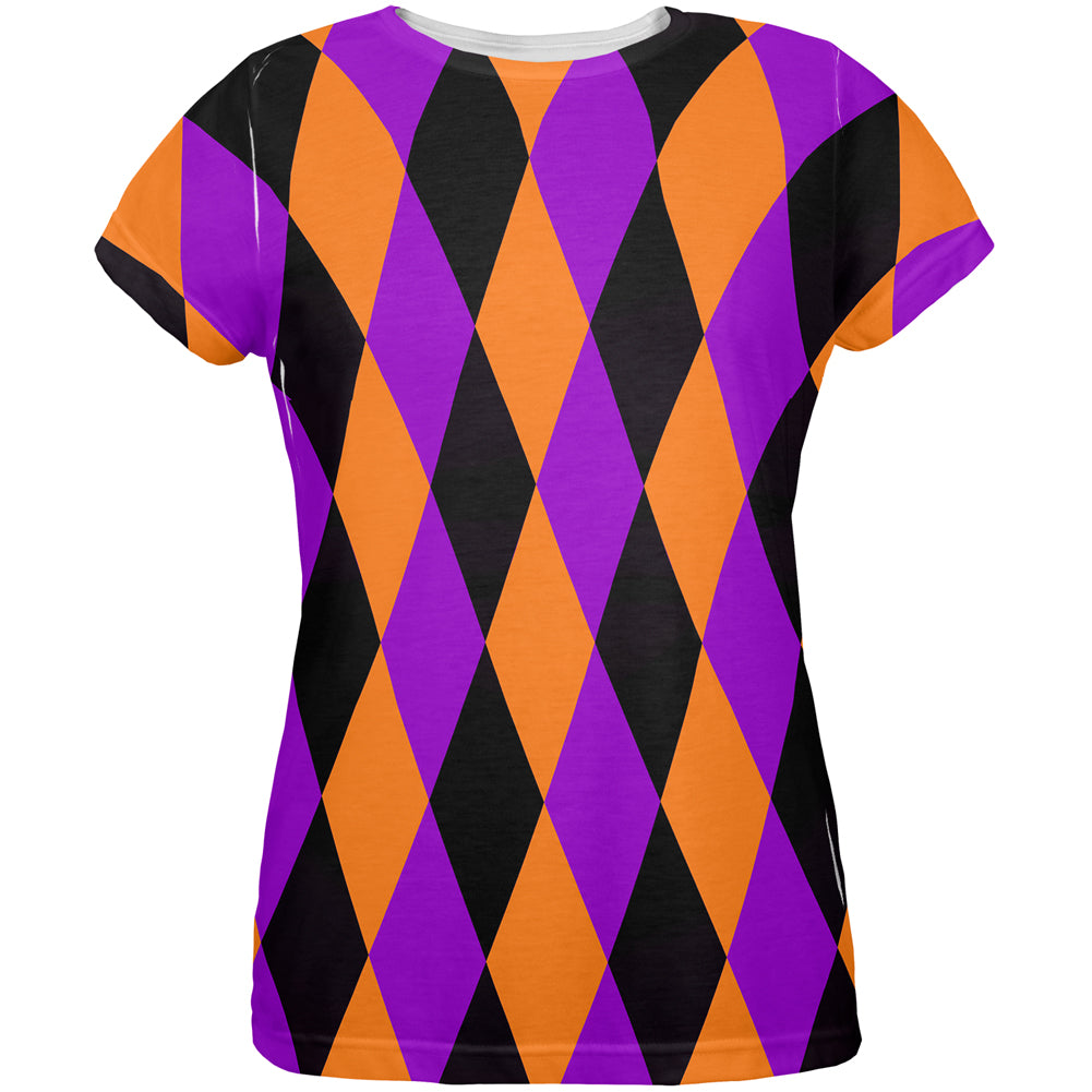 Halloween Court Jester Costume All Over Womens T Shirt Women's T-Shirts Old Glory LG Multi