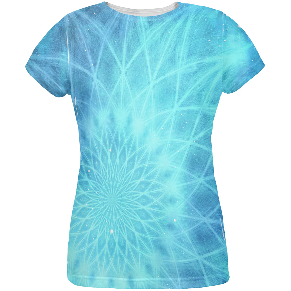 Jack Frost Snowflake Fractal Mandala All Over Womens T Shirt Women's T-Shirts global LG Multi