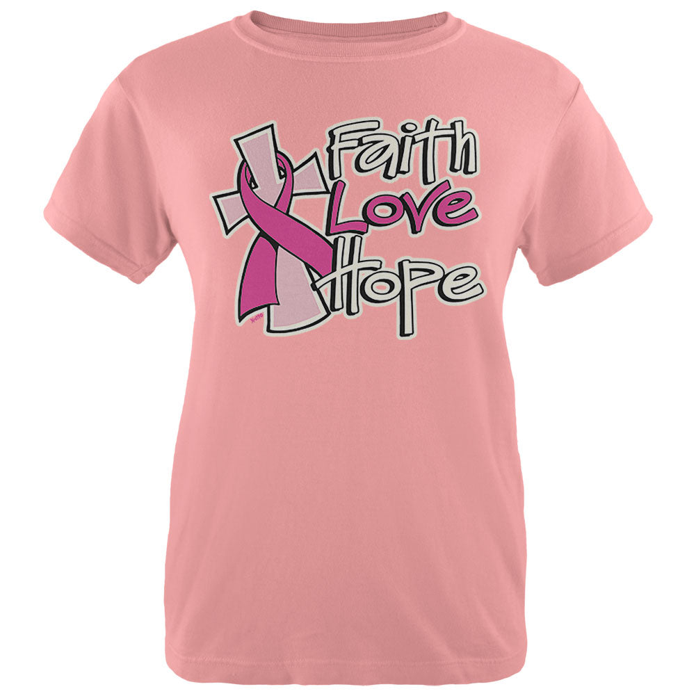 Faith Love Hope Womens T Shirt Women's T-Shirts Old Glory LG Pink