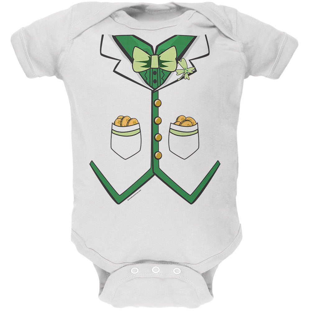 St. Patrick's Day Irish Tuxedo Soft Baby One Piece Baby One Piece Old Glory 0-3M White