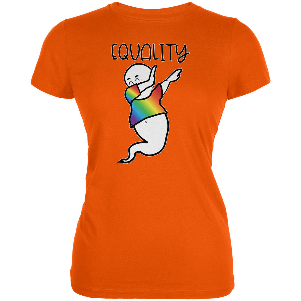 LGBTQ Dabbing Gay Ghost Pride Equality Juniors Soft T Shirt Juniors T-Shirts LGBT 2XL Orange