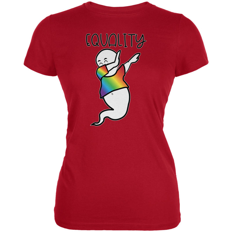LGBTQ Dabbing Gay Ghost Pride Equality Juniors Soft T Shirt Juniors T-Shirts LGBT 2XL Red