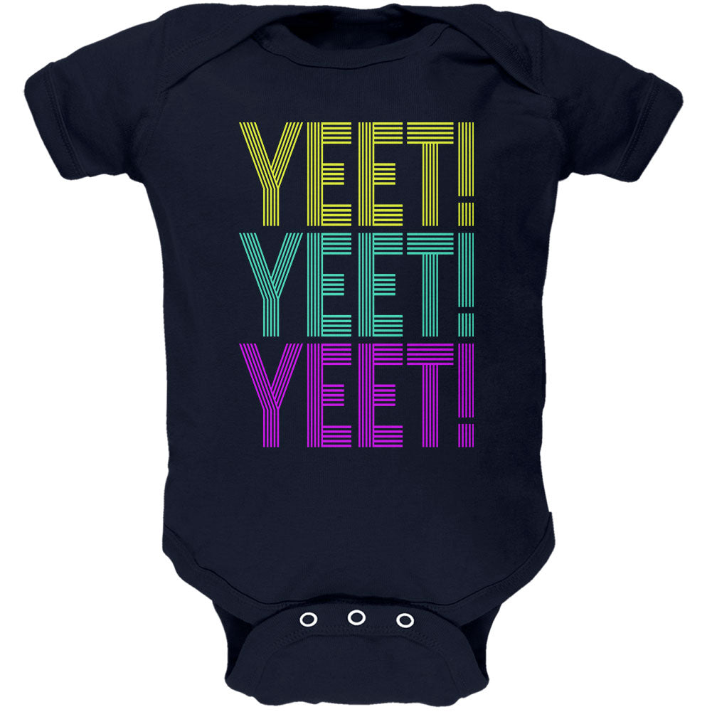 Retro Repeat Yeet 70s 90s Soft Baby One Piece Baby One Piece Old Glory 0-3M Navy