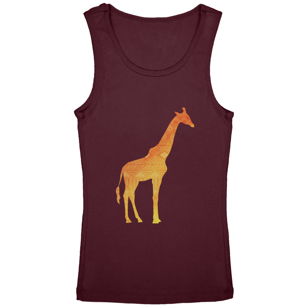 African Spirit Animal Giraffe Youth Girls Tank Top Youth Tank Tops Old Glory YLG Burgundy