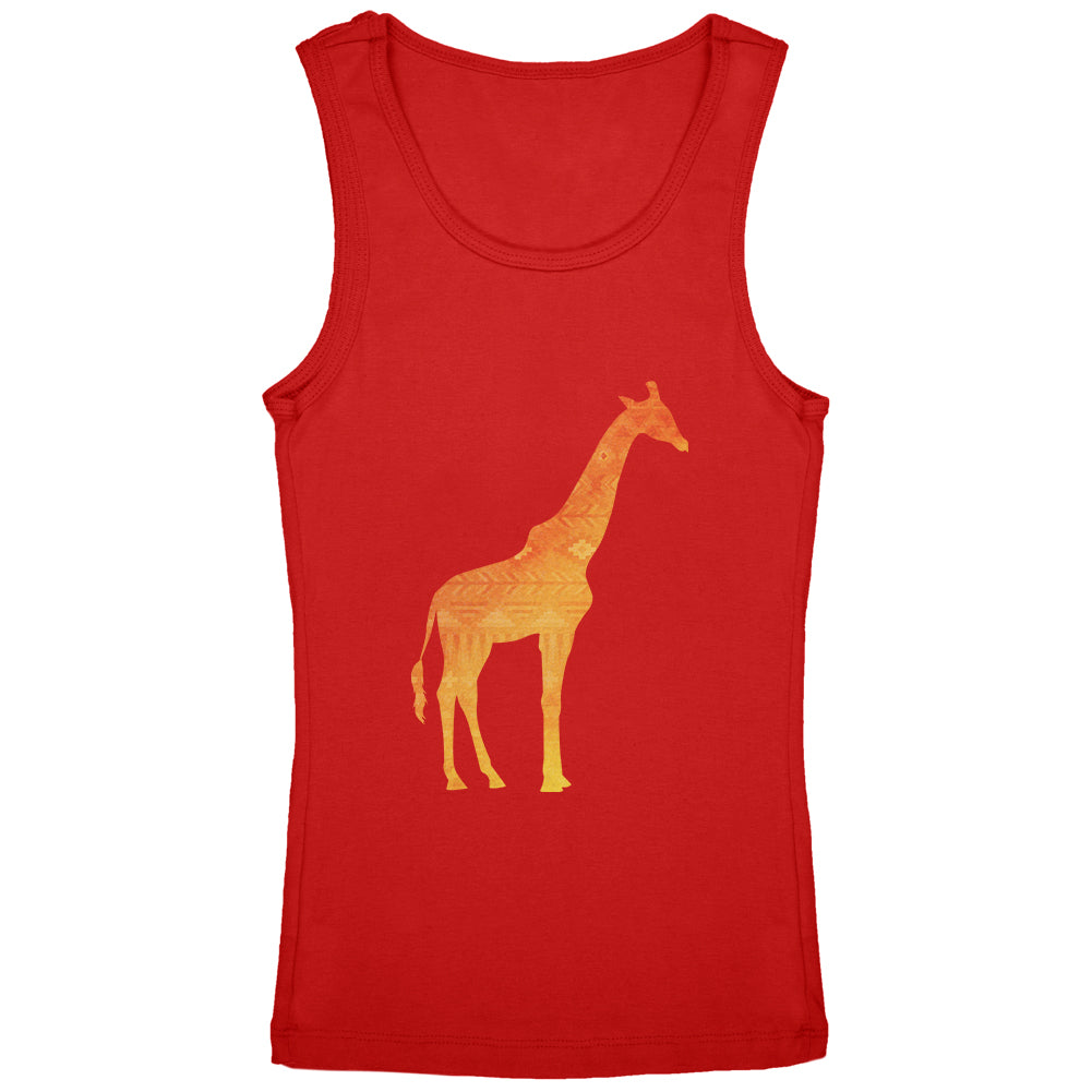 African Spirit Animal Giraffe Youth Girls Tank Top Youth Tank Tops Old Glory YLG Red