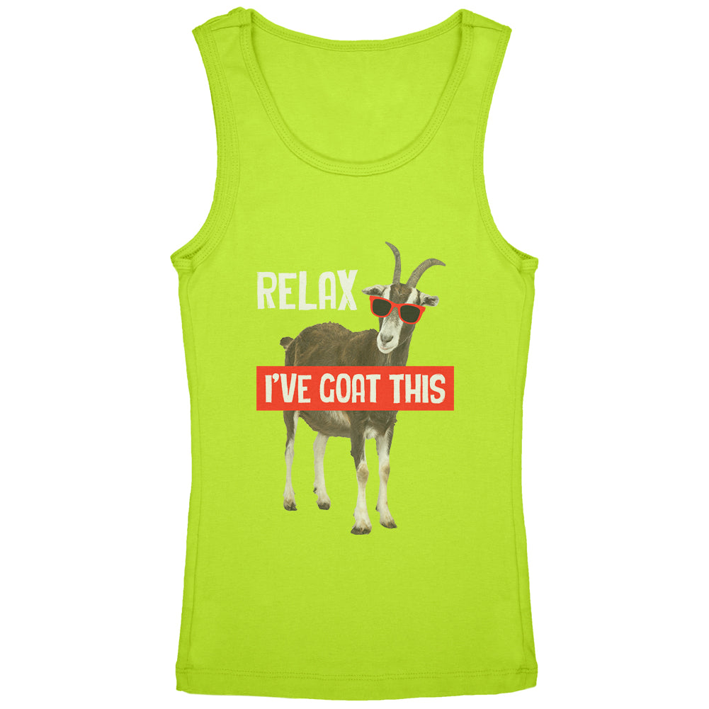 Relax I've Goat Got This Youth Girls Tank Top Youth Tank Tops Old Glory YLG Lime
