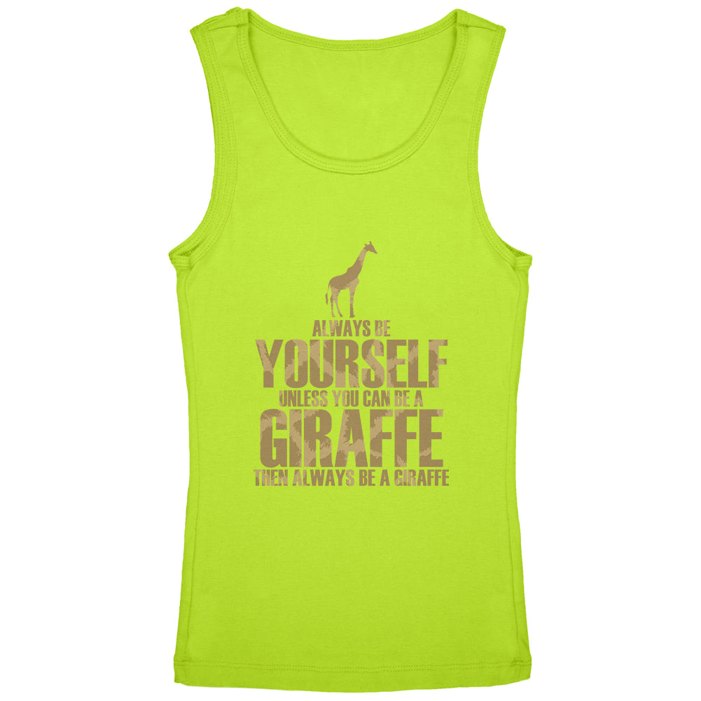 Always Be Yourself Giraffe Youth Girls Tank Top Youth Tank Tops Old Glory YLG Green