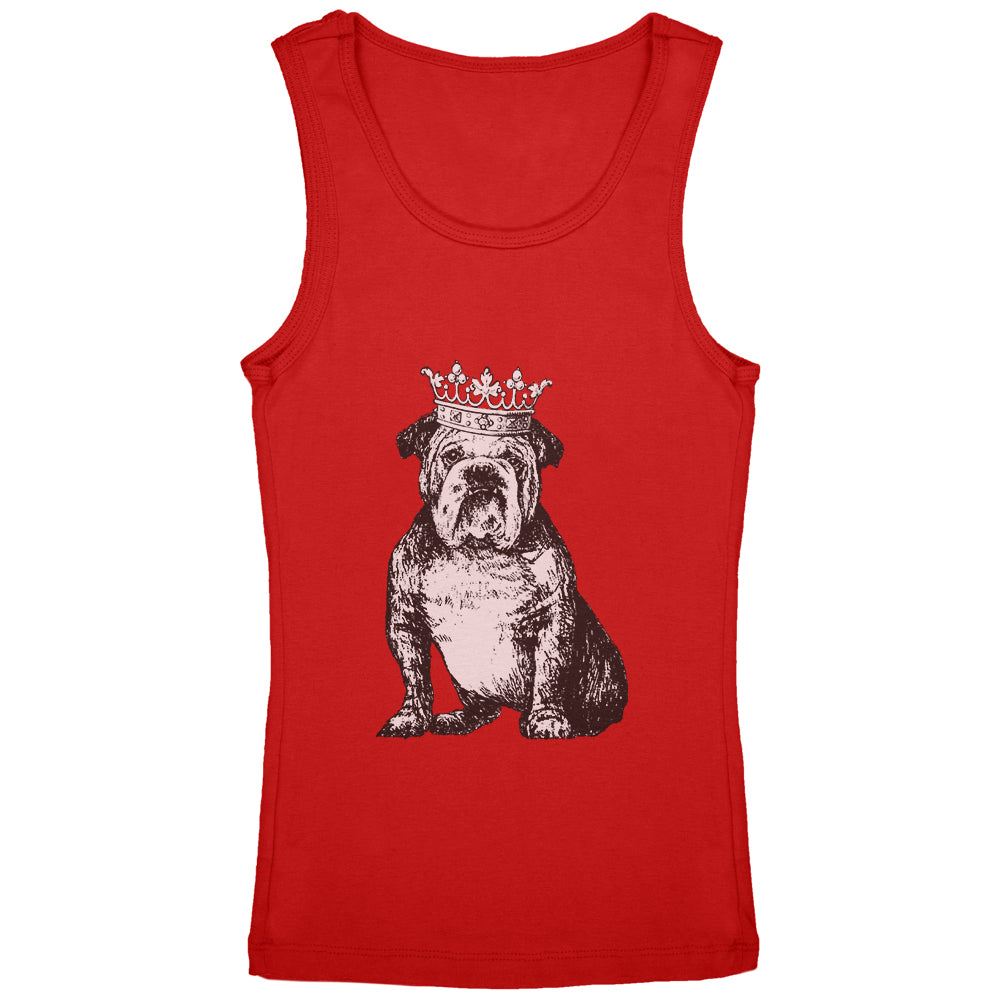 Bulldog Crown Youth Girls Tank Top Youth Tank Tops Old Glory YLG Red
