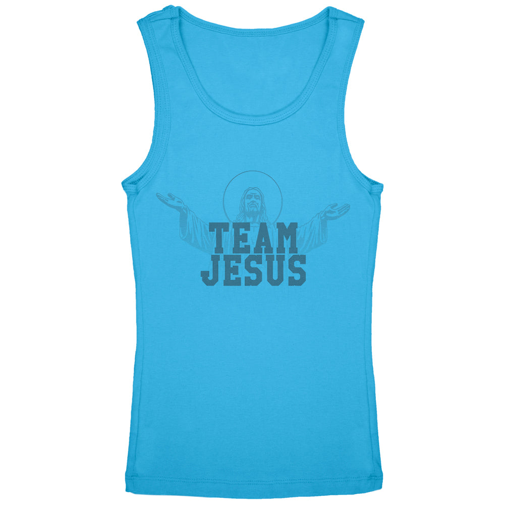 Team Jesus Youth Girls Tank Top Youth Tank Tops Old Glory YLG Teal