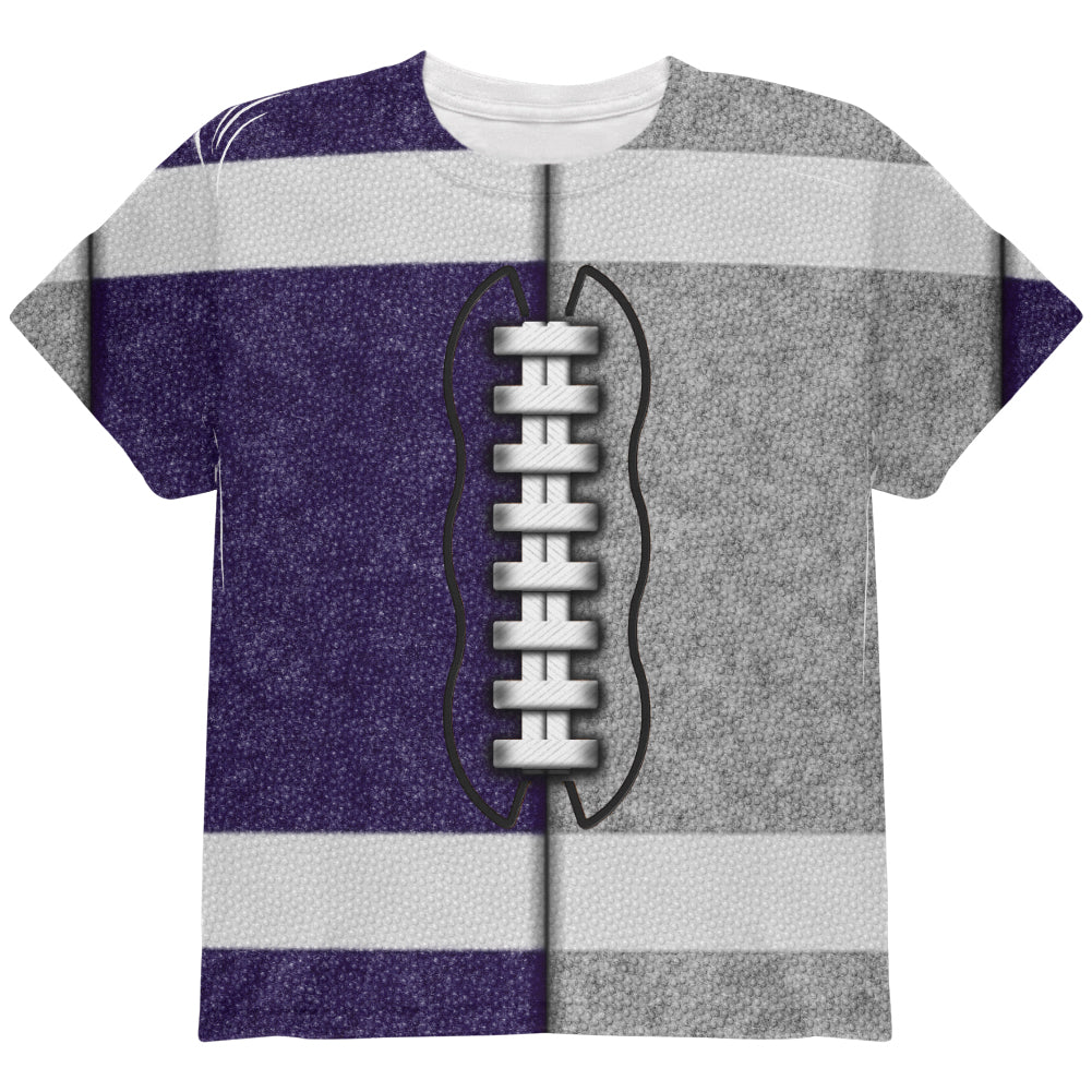 Fantasy Football Team Navy and Grey All Over Youth T Shirt Youth T-Shirts Old Glory YLG Multi