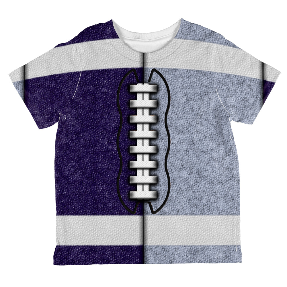 Fantasy Football Team Navy and Light Blue All Over Toddler T Shirt Toddler T-Shirts Old Glory 2T Multi