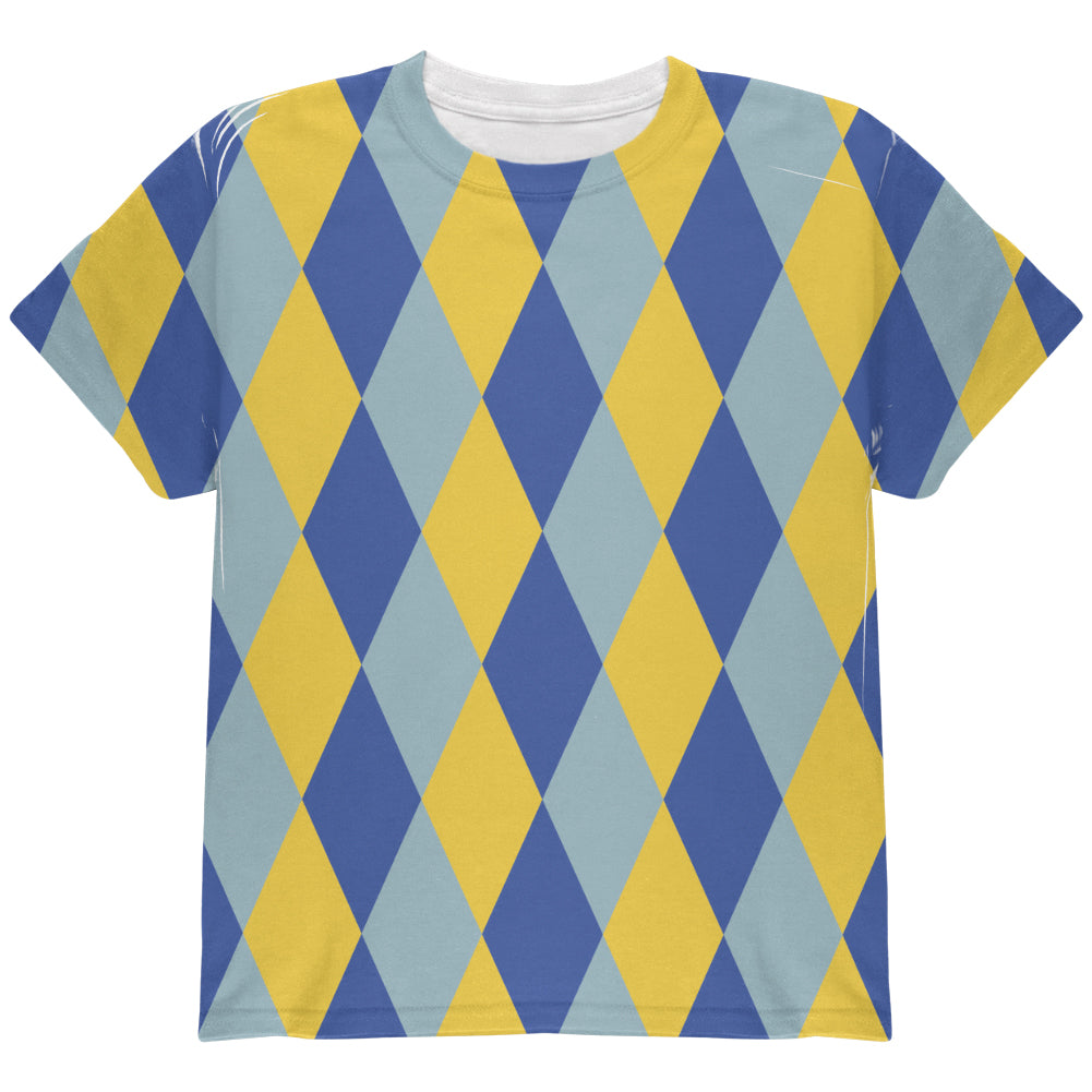 Hanukkah Jester Harlequin Costume All Over Youth T Shirt Youth T-Shirts Old Glory YLG Multi