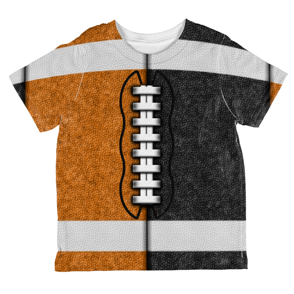 Fantasy Football Team Orange and Black All Over Toddler T Shirt Toddler T-Shirts Old Glory 2T Multi