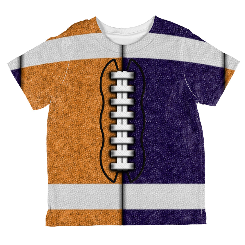 Fantasy Football Team Orange and Navy All Over Toddler T Shirt Toddler T-Shirts Old Glory 2T Multi