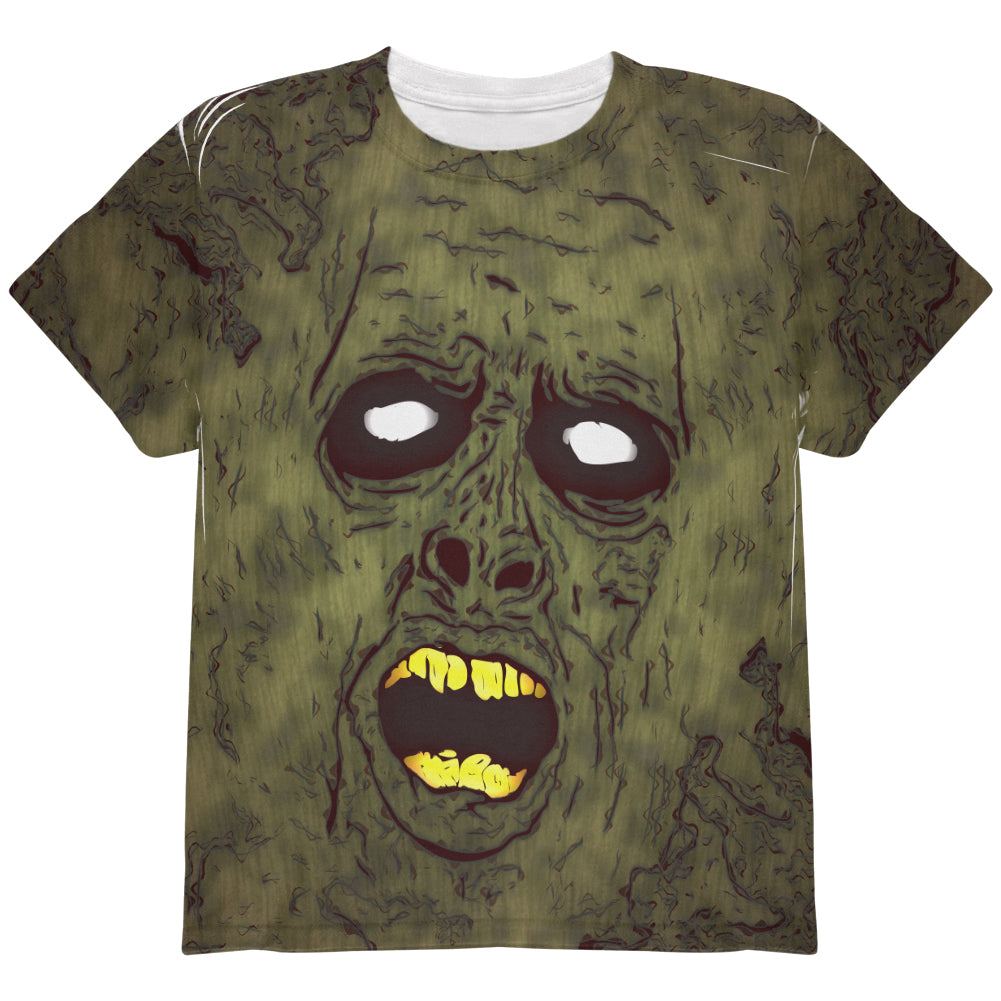 Halloween Dirty Ugly Zombie Face All Over Youth T Shirt Youth T-Shirts Old Glory YLG Multi