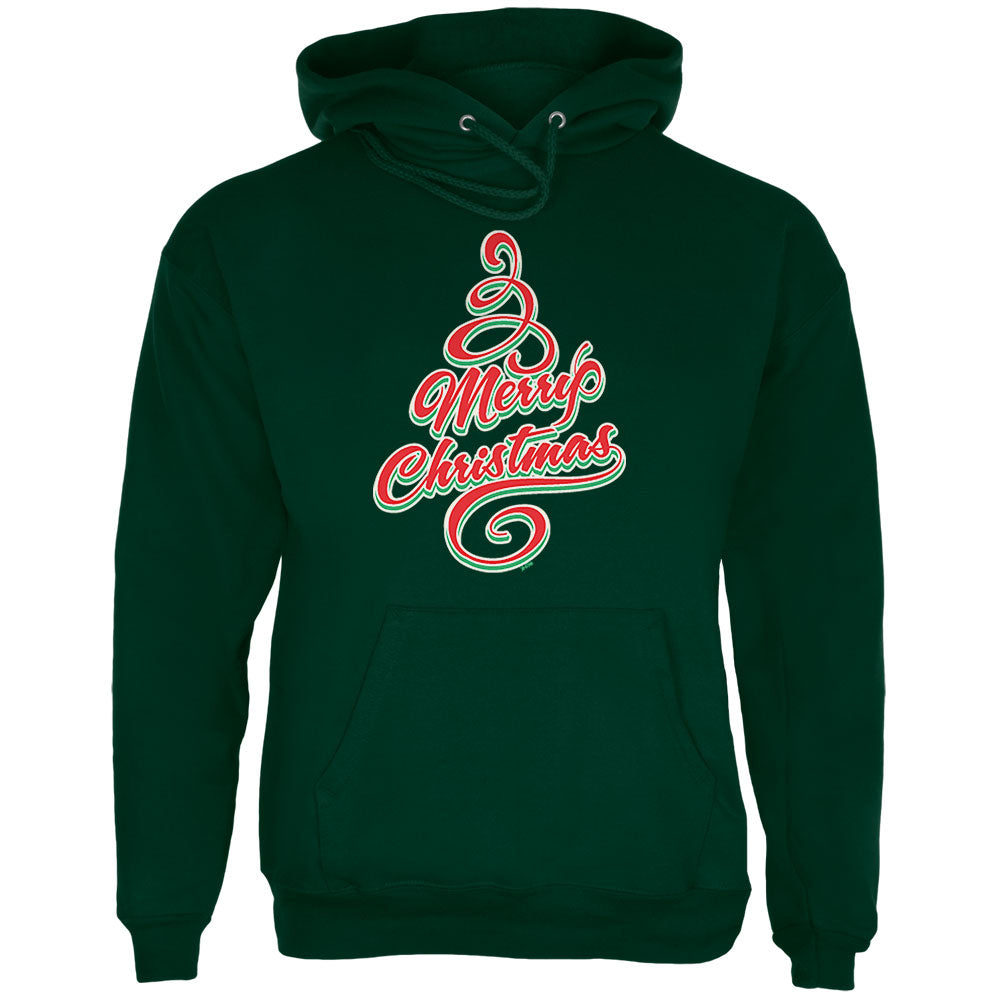 Merry Christmas Tree Mens Hoodie Men's Hoodies Old Glory 2XL Green