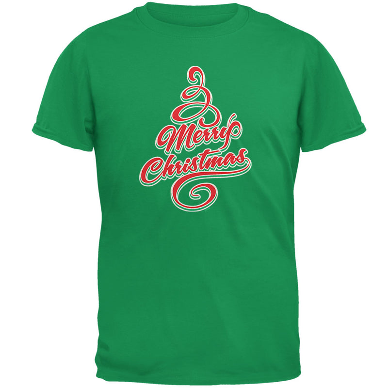Merry Christmas Tree Mens T Shirt Men's T-Shirts Old Glory 2XL Green