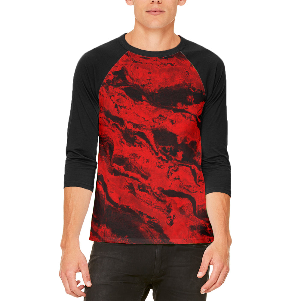 Halloween Gore Rivers of Blood Mens Raglan T Shirt Men's T-Shirts Old Glory LG White