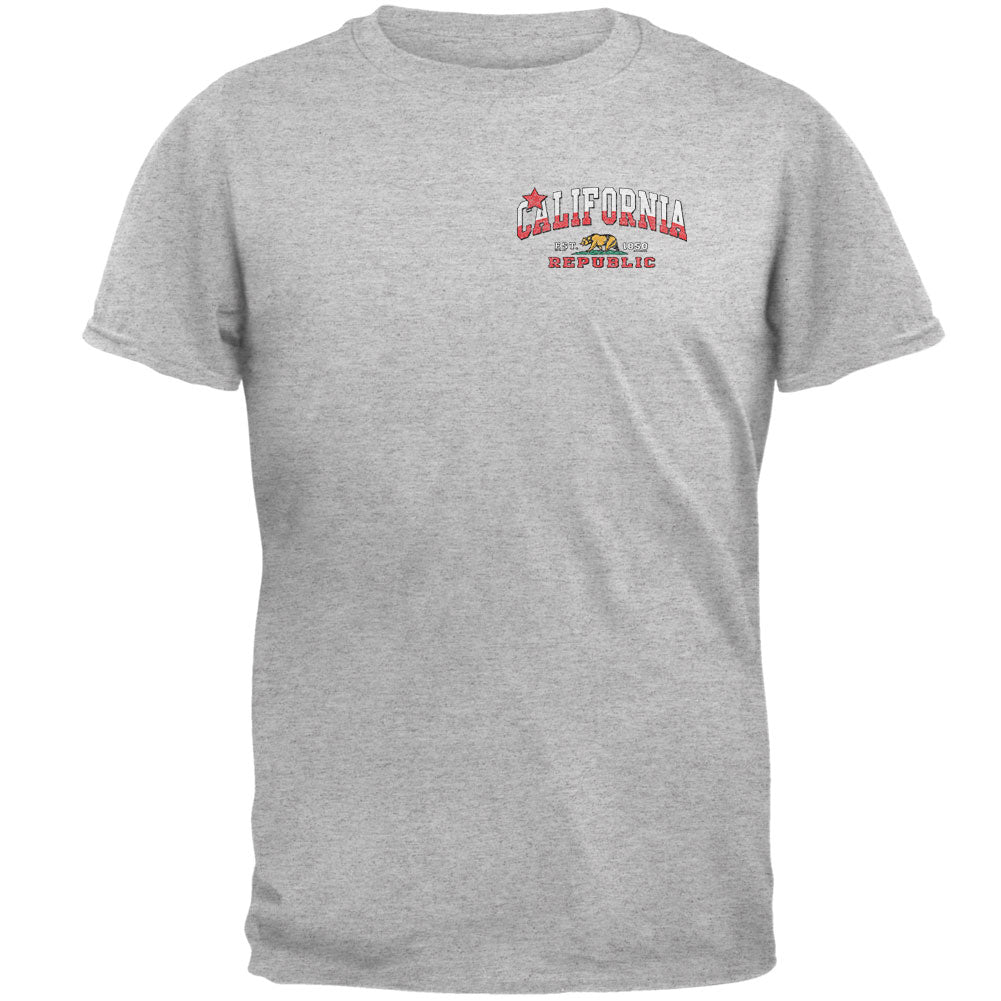 Bear California Republic Mens T Shirt Men's T-Shirts Old Glory 2XL Grey