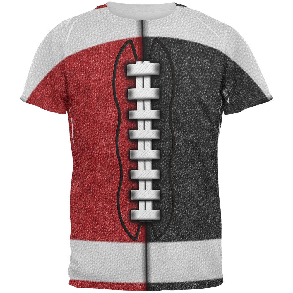 Fantasy Football Team Red and Black All Over Mens T Shirt Men's T-Shirts Old Glory 2XL Multi
