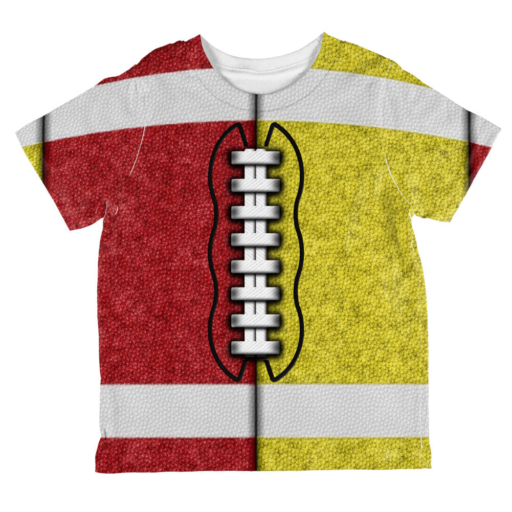 Fantasy Football Team Red and Yellow All Over Toddler T Shirt Toddler T-Shirts Old Glory 2T Multi