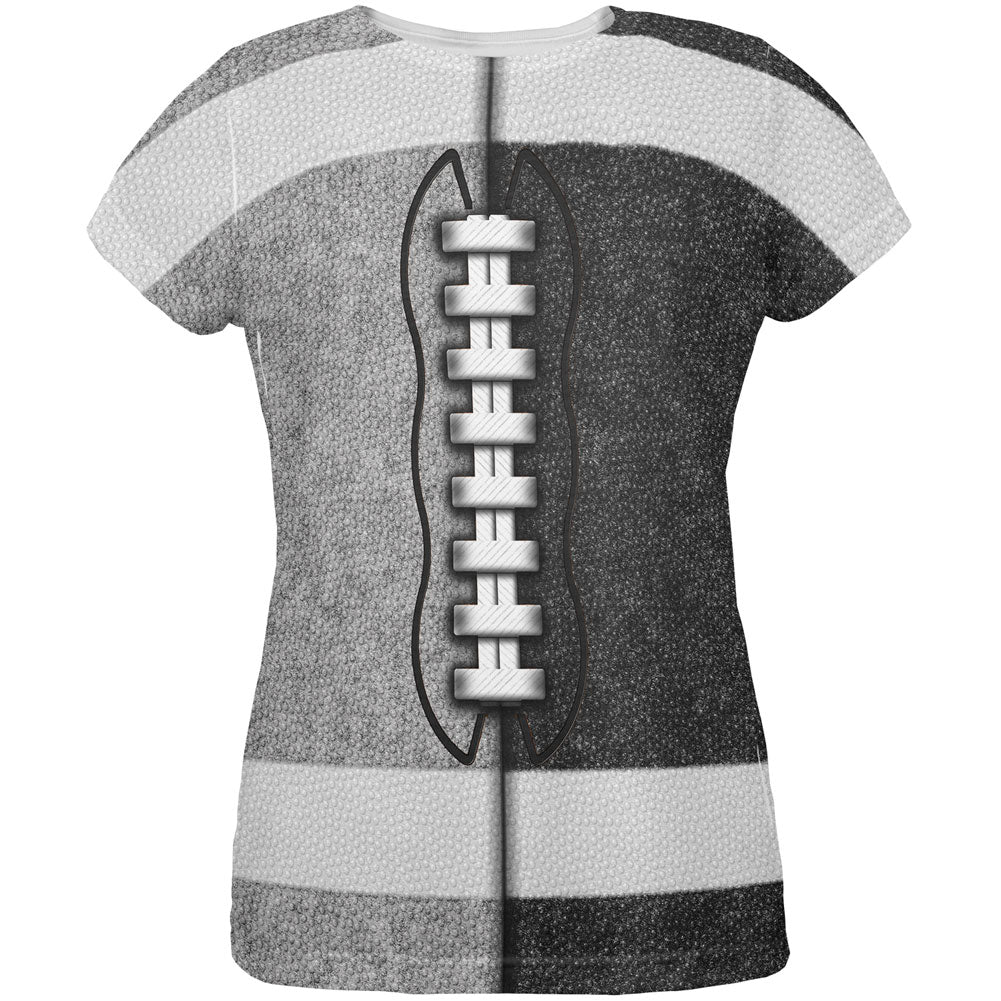 Fantasy Football Team Silver and Black All Over Womens T Shirt Women's T-Shirts Old Glory LG Multi