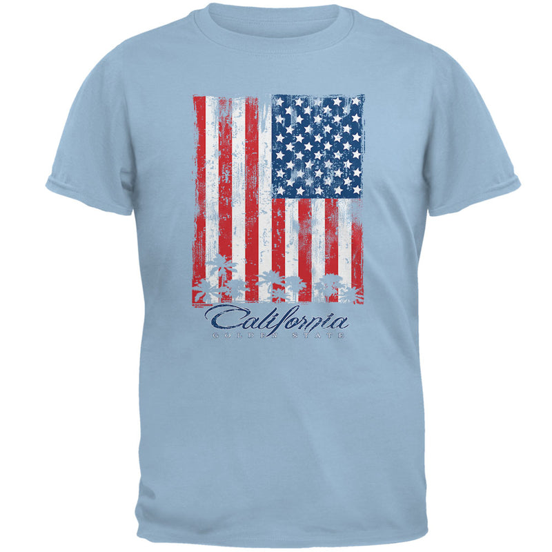Flag Palm Trees California Golden State Mens T Shirt Men's T-Shirts Old Glory 2XL Blue